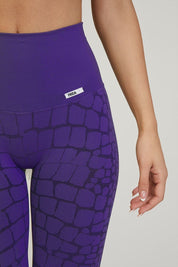 Leggings sportivi con tecnologia FIR push up con arricciatura animalier All - up Cocco Viola - FGM04 - LEGGINGS ANTICELLULITE - fgm04