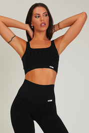 Top sportivo con spalline larghe Jungle Leopardo Nero Taglia Unica - FGM04 - Maglie e Top - fgm04