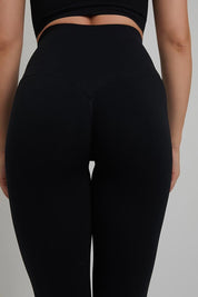 Leggings sportivi con tecnologia FIR push up con arricciatura a Zampa di Elefante Nero - FGM04 - LEGGINGS ANTICELLULITE - fgm04