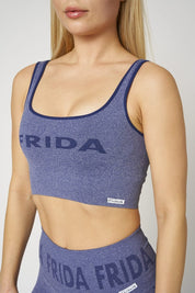 Top sportivo con spalline larghe ECOFIR Monogram Blu - fgm04 - OFFERTE SPECIALI - fgm04