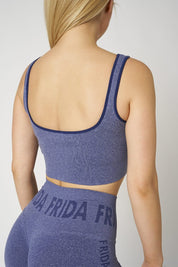 Top sportivo con spalline larghe ECOFIR Monogram Blu - fgm04 - OFFERTE SPECIALI - fgm04