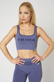 Top sportivo con spalline larghe ECOFIR Monogram Blu - fgm04 - OFFERTE SPECIALI - fgm04