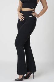 Leggings sportivi con tecnologia FIR push up con arricciatura a Zampa di Elefante Nero - FGM04 - LEGGINGS ANTICELLULITE - fgm04