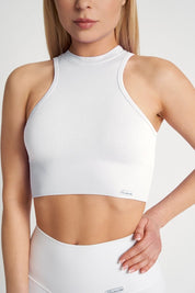 Top sportivo con scollo all’americana Electra Selenite Bianco - FGM04 - Maglie e Top - fgm04