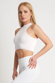 Top sportivo con scollo all’americana Electra Selenite Bianco - FGM04 - Maglie e Top - fgm04