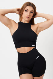 Top sportivo con scollo all’americana Electra Nero - FGM04 - Maglie e Top - fgm04