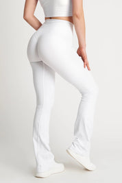 Leggings sportivi con tecnologia FIR push up con arricciatura a zampa di elefante Bianco Selenite - FGM04 - LEGGINGS ANTICELLULITE - fgm04