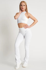 Top sportivo con scollo all’americana Electra Selenite Bianco - FGM04 - Maglie e Top - fgm04