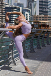 Leggings sportivi con tecnologia FIR soft push up senza arricciatura Shape - Up Lilas Pancia Piatta - FGM04 - OFFERTE SPECIALI - fgm04