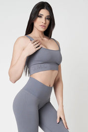 Top sportivo con spalline larghe Bubble Grigio - FGM04 - OFFERTE SPECIALI - fgm04