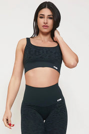 Top sportivo con spalline larghe Jungle Leopardo Verde Forrest Taglia Unica - FGM04 - Maglie e Top - fgm04