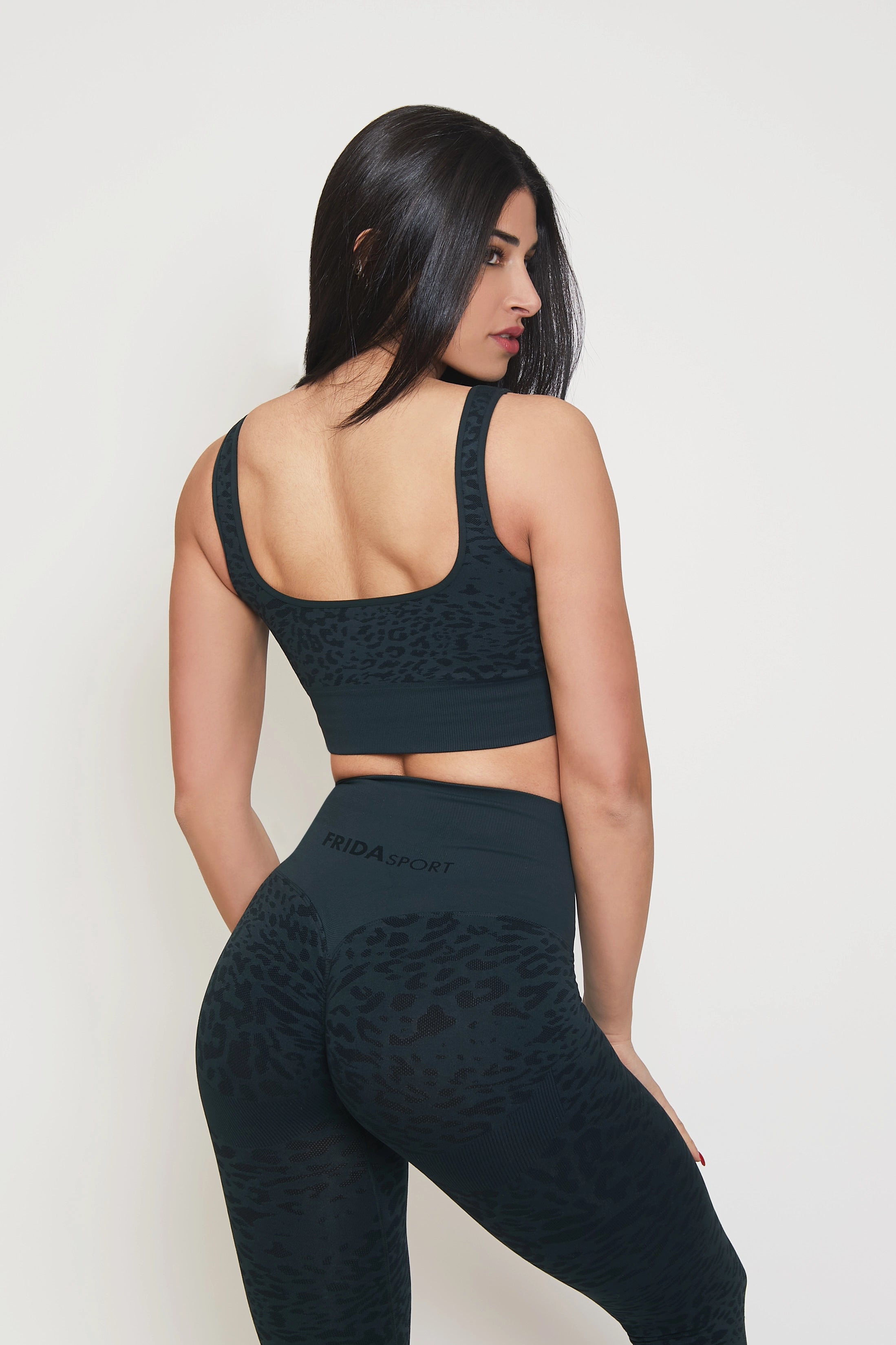 Top sportivo con spalline larghe Jungle Leopardo Verde Forrest Taglia Unica - FGM04 - Maglie e Top - fgm04