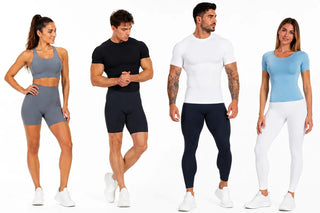 ragazzi e ragazze indossano abbigliamento tecnico sportivo con tecnologia fir