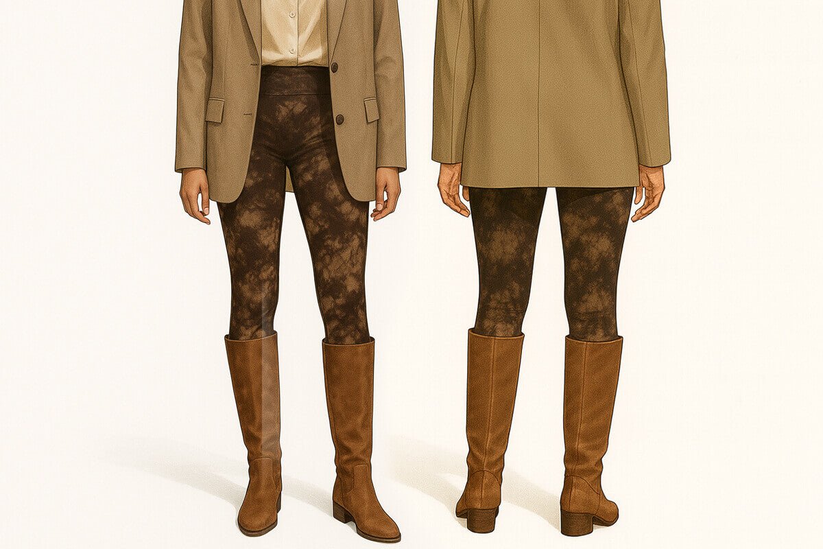 come abbinare stivali alti a leggings per un outfit elegante