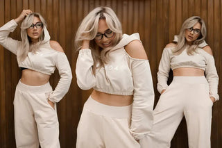 ragazza indossa set jasmine burro in cotone di fgm04