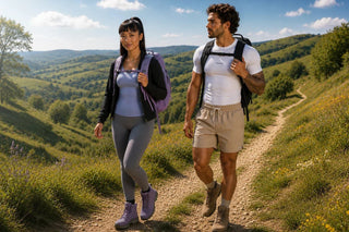 ragazza e ragazzo camminano su sentiero naturalistico