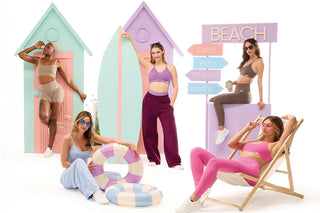 ragazze indossano pantaloni baggy leggings shorts canotte e top sportivi in estate