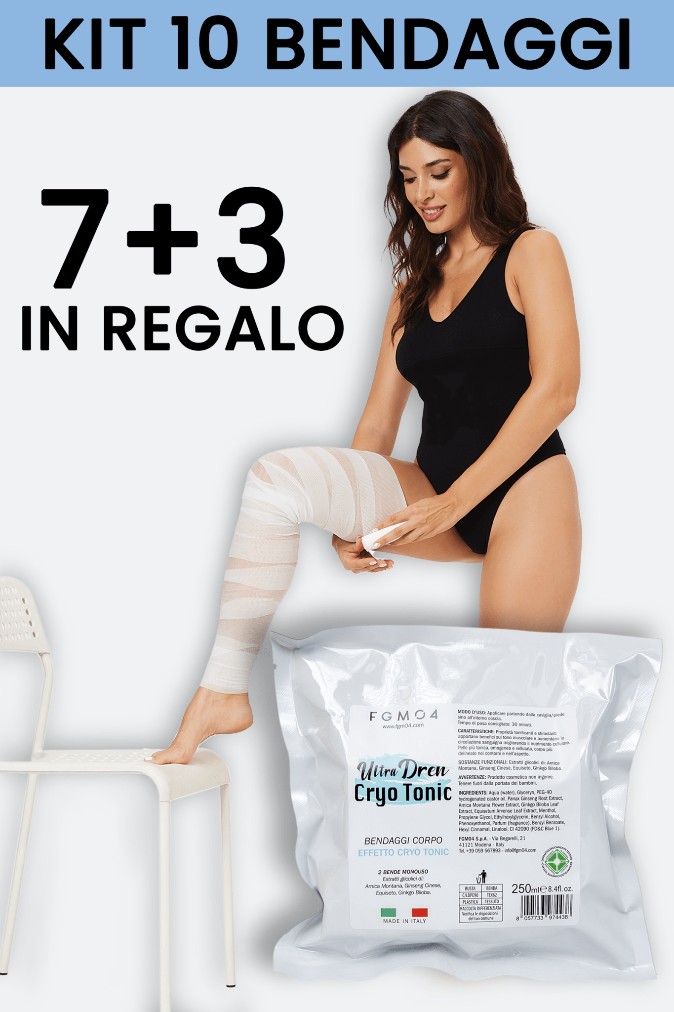 KIT 10 BENDAGGI - SNELLENTE/ RASSODANTE - Fast Bundle - CREME ANTICELLULITE - fgm04