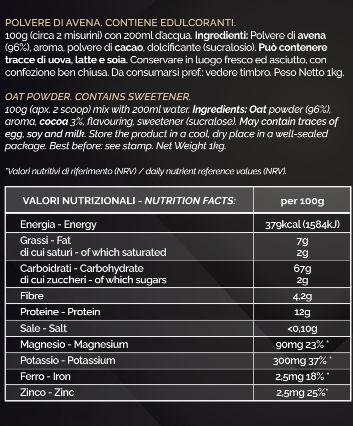 AVENA ISTANTANEA - Gusto Cioccolato Cocco - 1KG