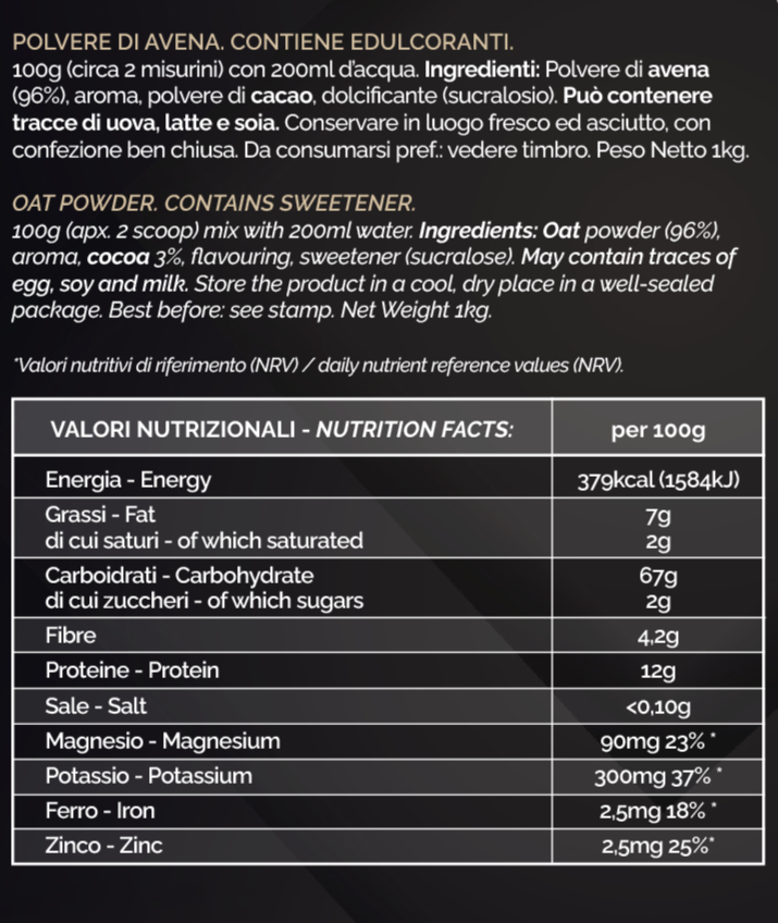 AVENA ISTANTANEA - Gusto Cioccolato Nocciola - 1KG