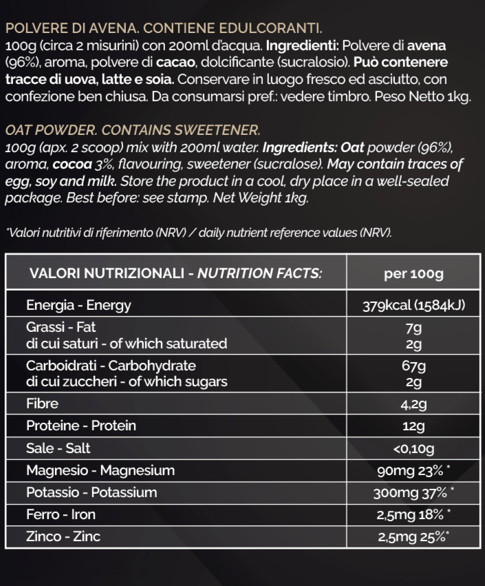 AVENA ISTANTANEA - Gusto Stracciatella - 1KG - FGM04 - FOOD - fgm04