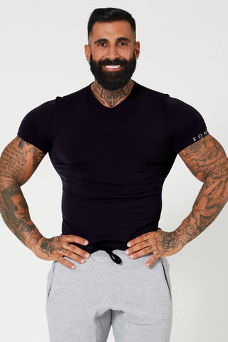 T-Shirt Uomo Manica Corta Nero FGM04 IN REGALO (Taglia Unica)