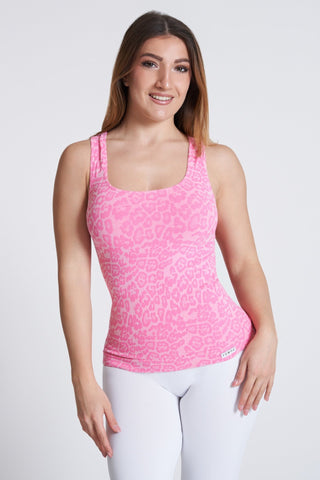 Canotta sportiva donna con tecnologia FIR animalier Wild Essence BambùFIR Rosa - FGM04 - Maglie e Top - fgm04