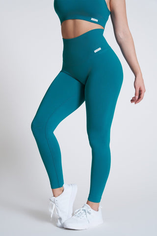 Leggings sportivi con tecnologia FIR push up con arricciatura CryoFir Laguna Blu - FGM04 - LEGGINGS ANTICELLULITE - fgm04
