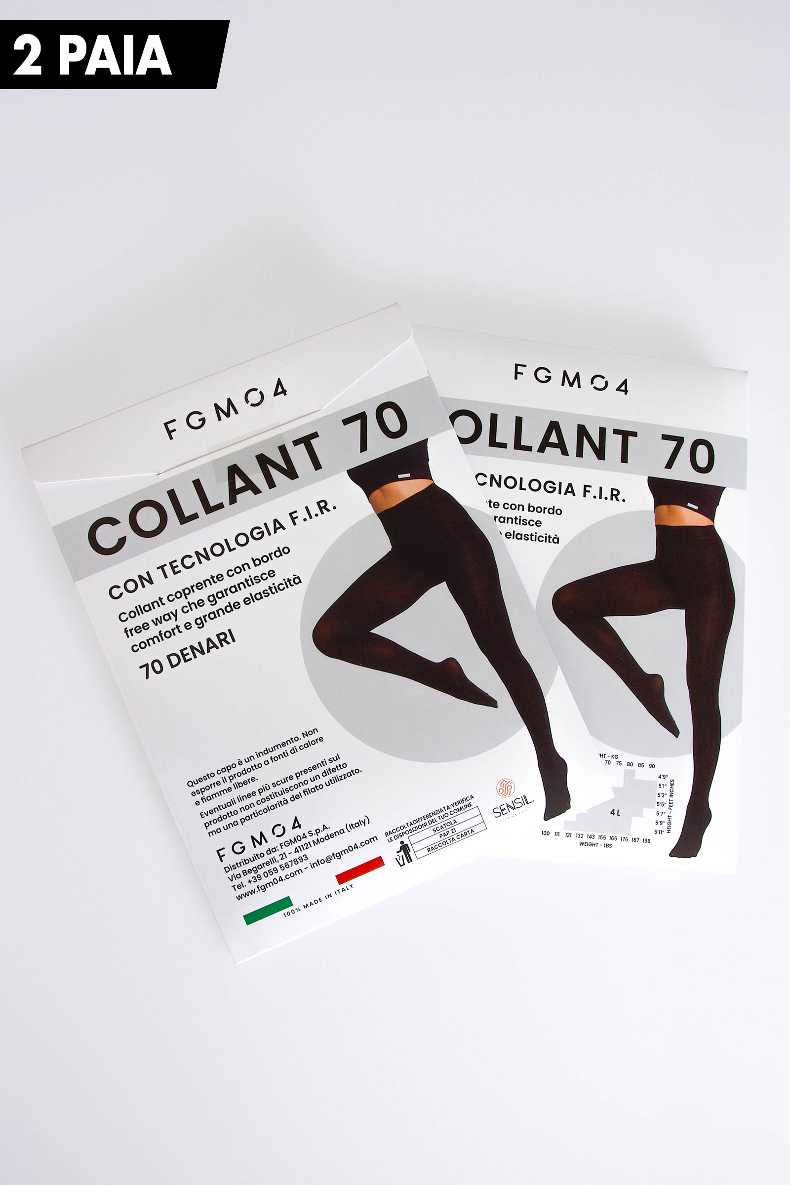 2 Pairs of 70 Den Tights with FIR Technology