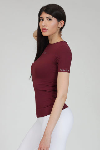 Maglia sportiva tecnica uomo Manica corta con tecnologia FIR snellente Fgm04 2.0 Sport Unisex Merlot - FGM04 - Maglie e Top - fgm04