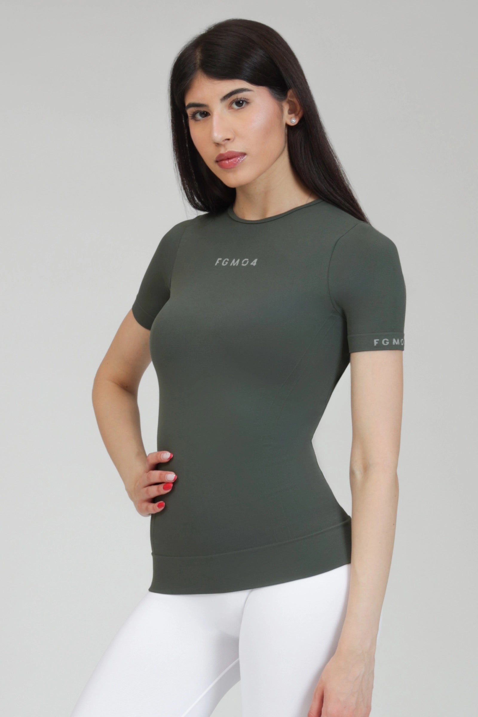 Maglia sportiva tecnica uomo Manica corta con tecnologia FIR snellente Fgm04 2.0 Sport Unisex Coal Green - FGM04 - Maglie e Top - fgm04