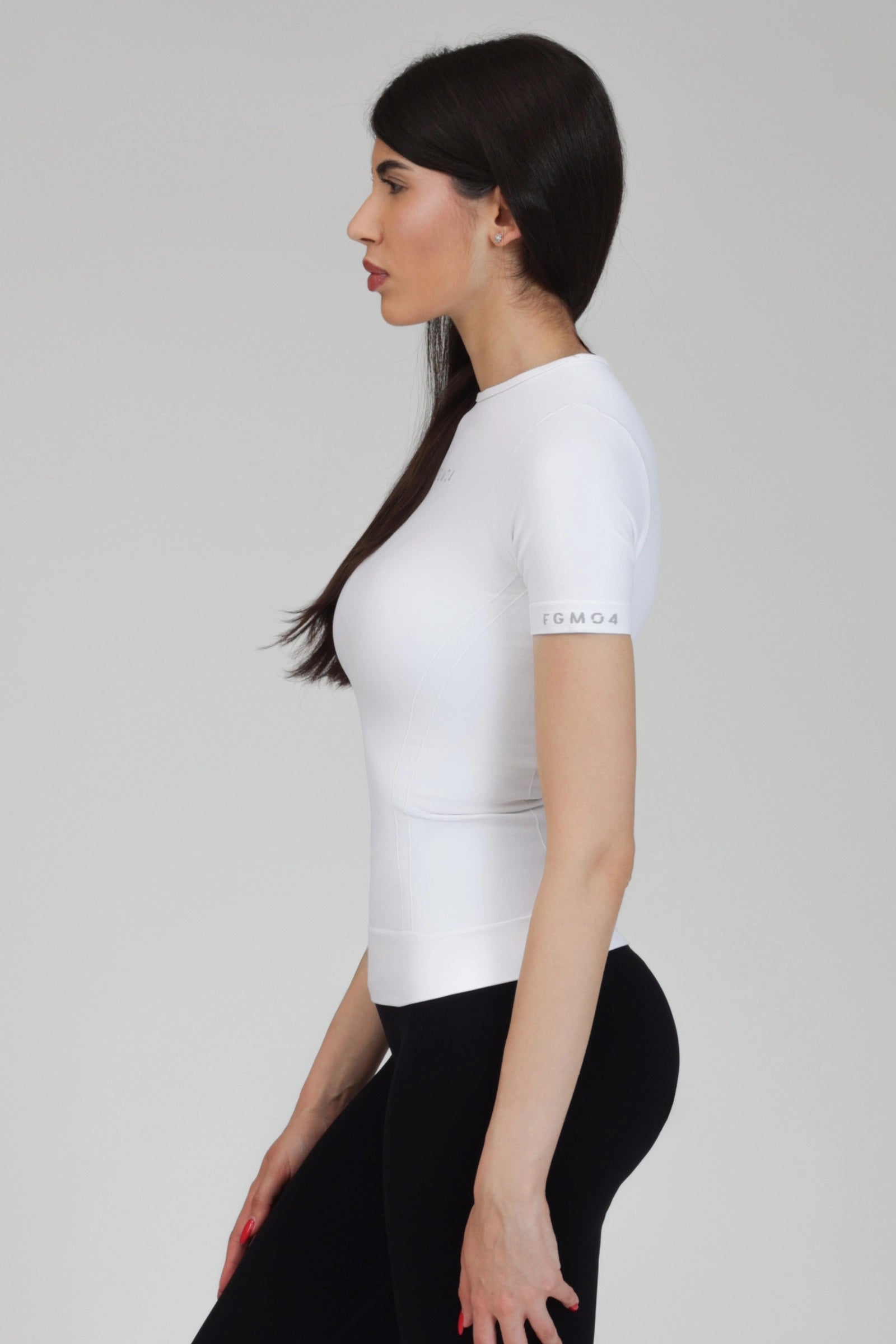 Maglia sportiva tecnica uomo Manica corta con tecnologia FIR snellente Fgm04 2.0 Sport Unisex Bianco - FGM04 - Maglie e Top - fgm04