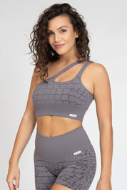 Haut asymétrique Ira gris croco