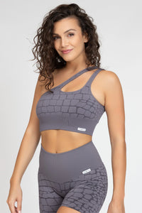 Top de un hombro Cocco Ira Gris