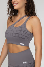 Haut asymétrique Ira gris croco