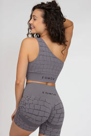 Haut asymétrique Ira gris croco