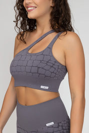 Top de un hombro Cocco Ira Gris