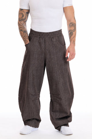 Pantalone Uomo Barrel Jeans Marrone Selvaggio - FGM04 - Linea Ikonic Uomo - fgm04