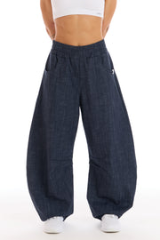 Pantalone Donna Barrel Jeans Blu Profondo - FGM04 - Linea Ikonic - fgm04