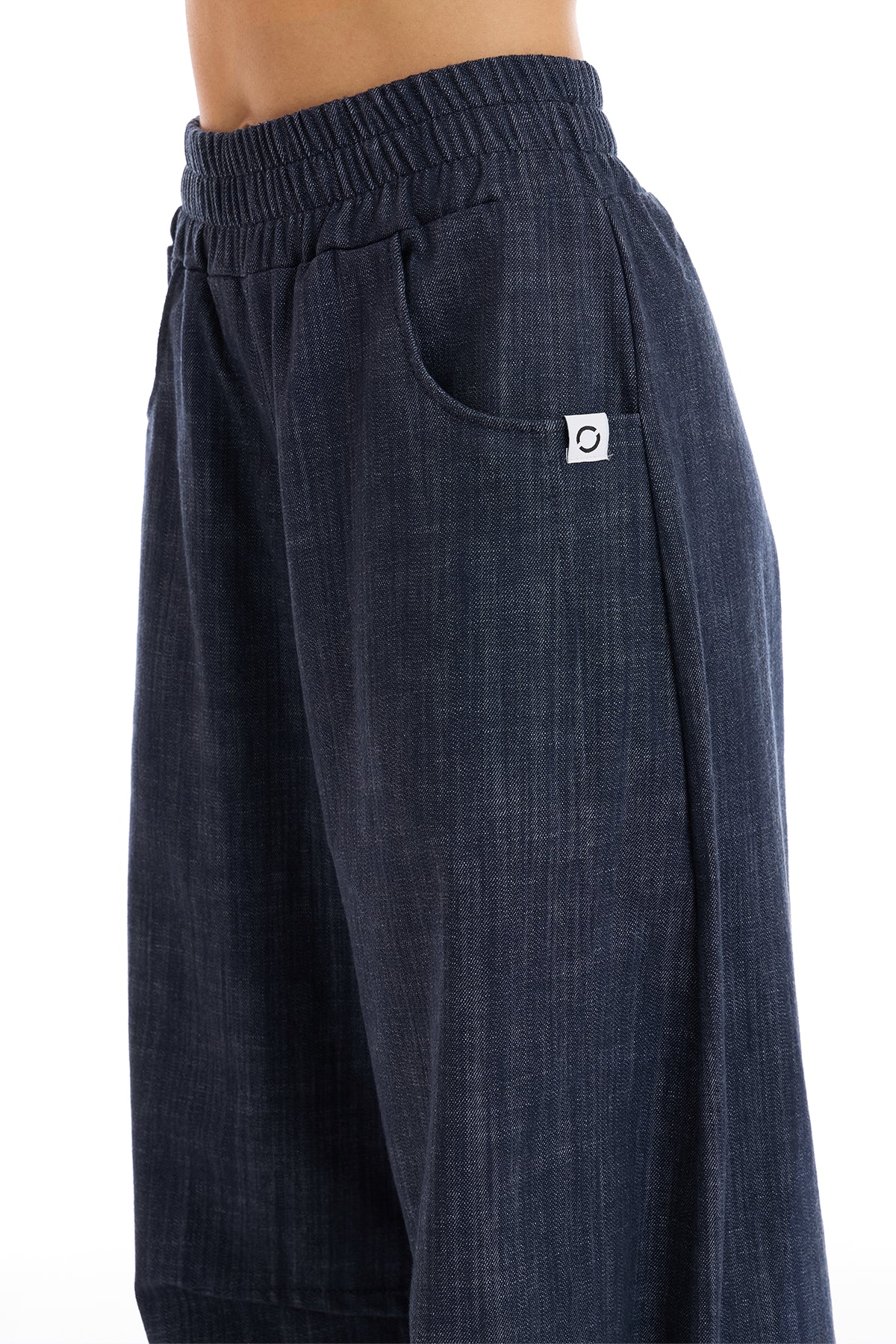 Pantalone Donna Barrel Jeans Blu Profondo