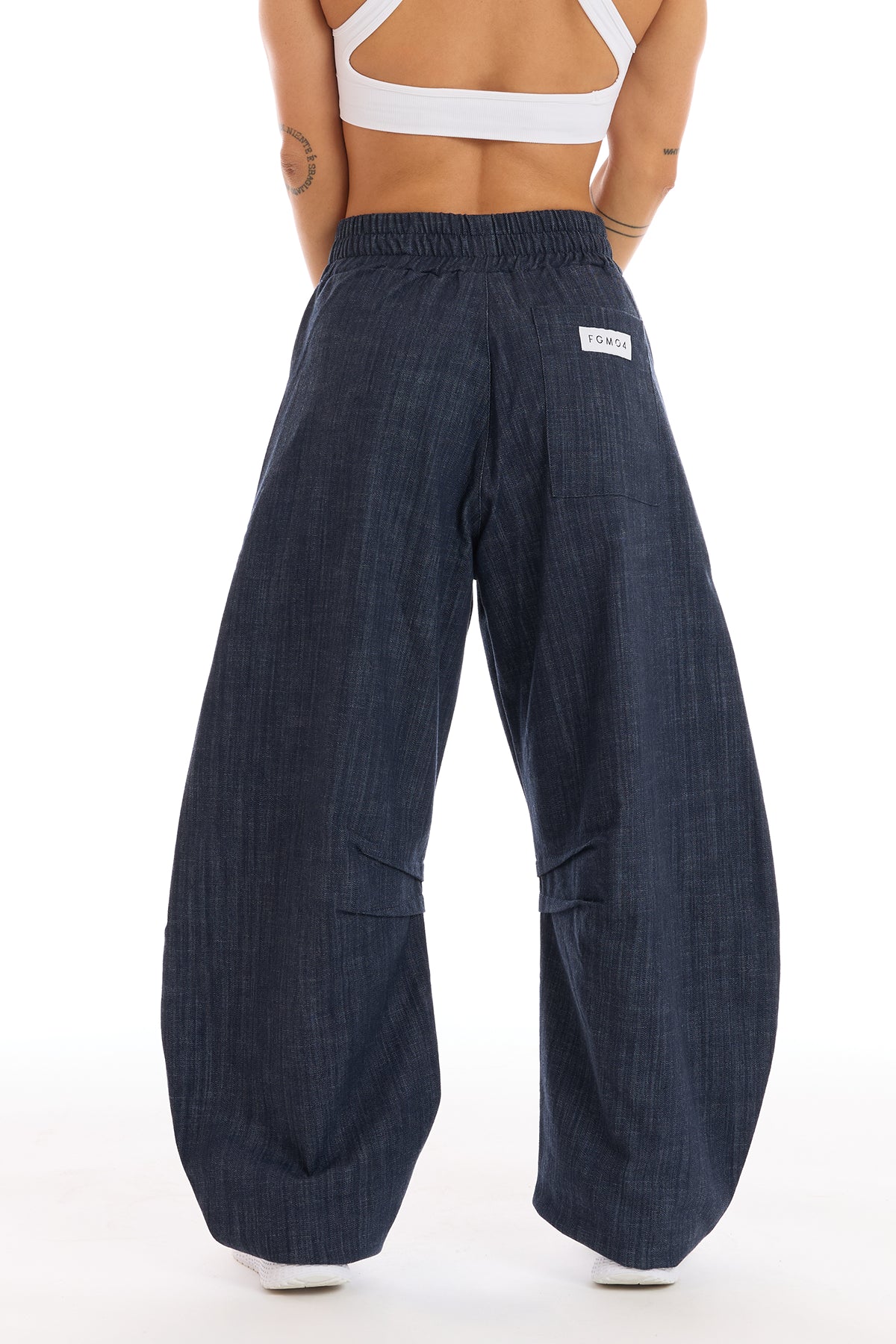 Pantalone Donna Barrel Jeans Blu Profondo