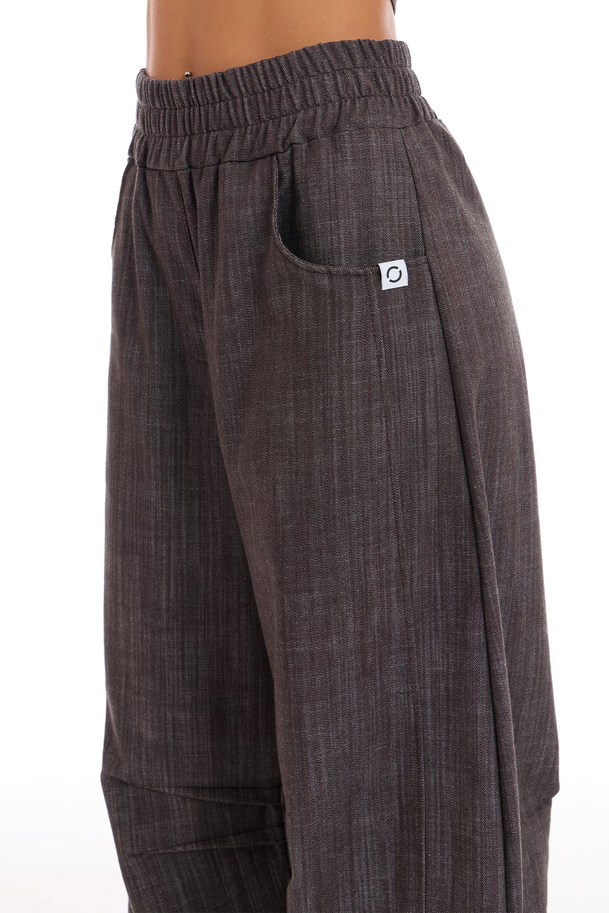 Pantalone Donna Barrel Jeans Marrone Selvaggio