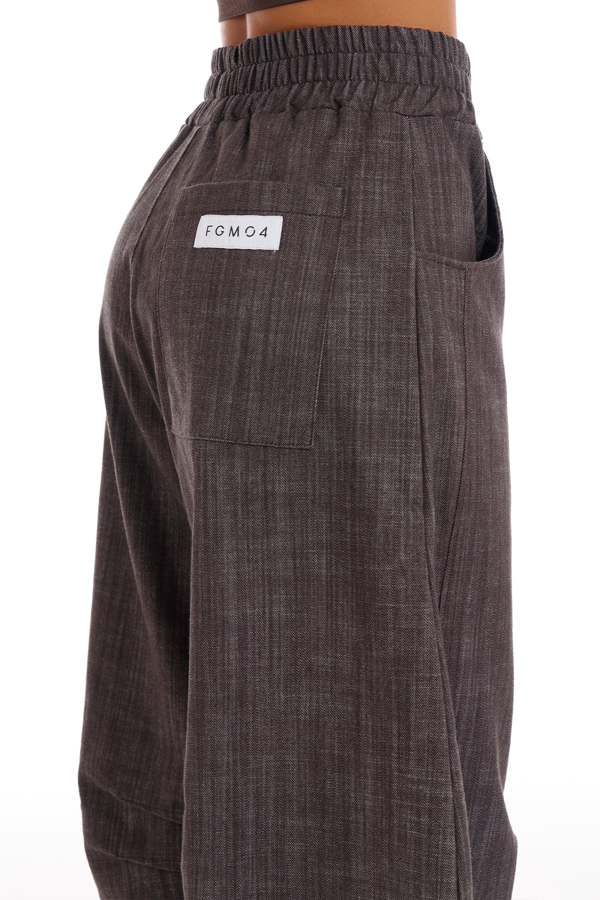 Pantalone Donna Barrel Jeans Marrone Selvaggio