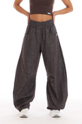 Pantalone Donna Barrel Jeans Marrone Selvaggio - FGM04 - Linea Ikonic - fgm04