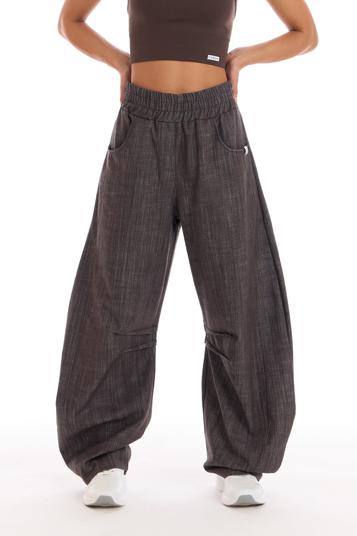 Pantalone Donna Barrel Jeans Marrone Selvaggio