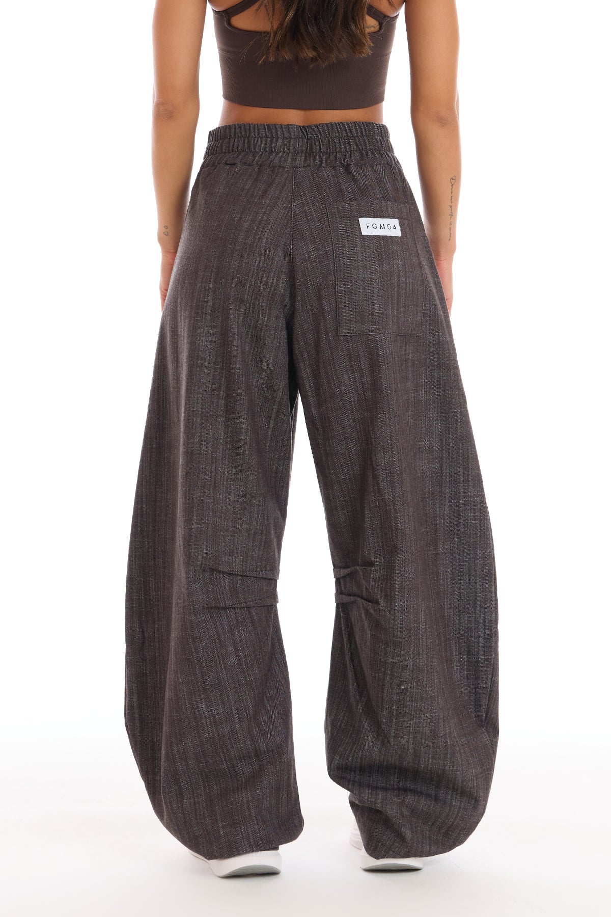 Pantalone Donna Barrel Jeans Marrone Selvaggio
