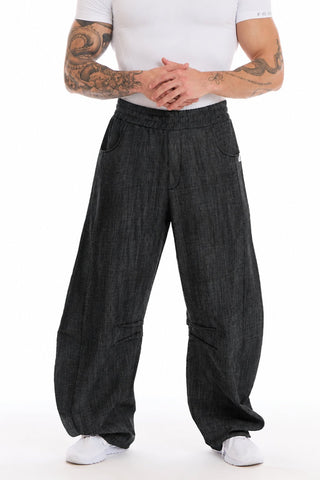 Pantalone Uomo Barrel Jeans Nero Carbonio - FGM04 - Linea Ikonic Uomo - fgm04