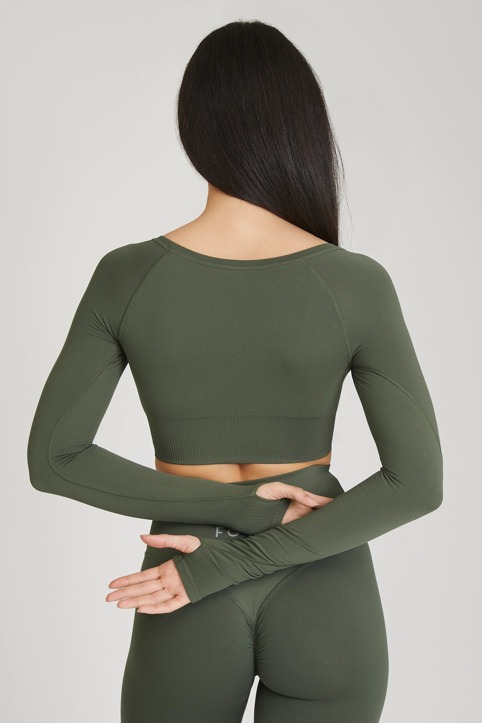 Maglia sportiva cropped seamless con maniche lunghe Bolero Gym Fashion Verde - FGM04 - Maglie e Top - fgm04