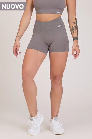 Shorts sportivi con tecnologia FIR soft push up senza arricciatura Confidence Grigio Satellite - FGM04 - LEGGINGS ANTICELLULITE - fgm04