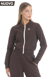 Felpa Ikonic Active Zip FW 25 Cioccolato